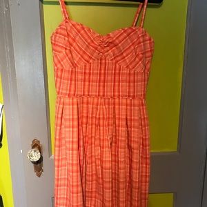 Orange plaid summer dress